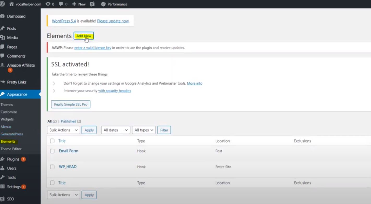 Building Amazon Affiliate Site: Adding code elements.