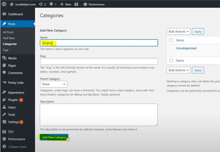 Building an Affiliate Site Tip: Adding New Category
