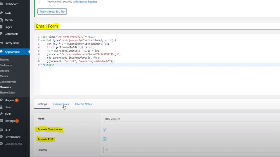 Building a Clickbank Site Tip: Creating Email Form Element Hook