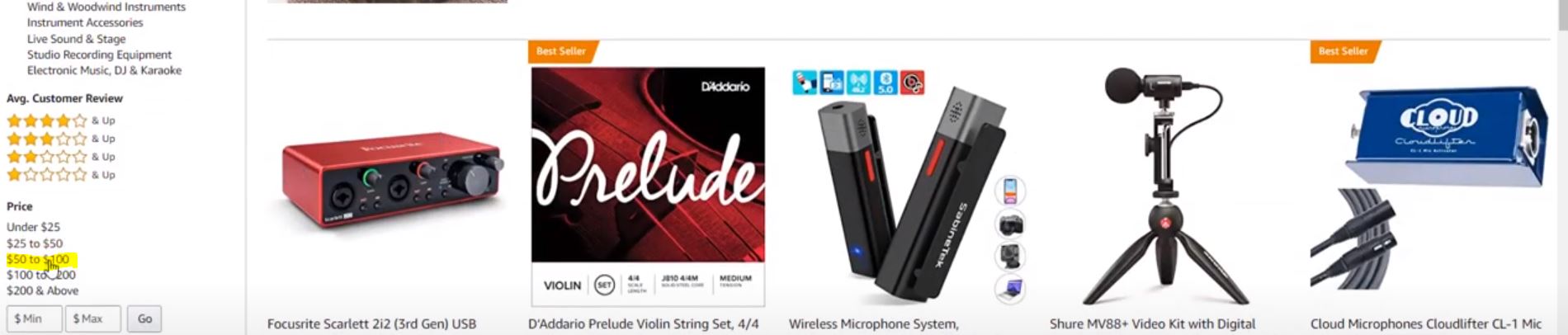 Building an Amazon Affiliate Site: How to filter by Price