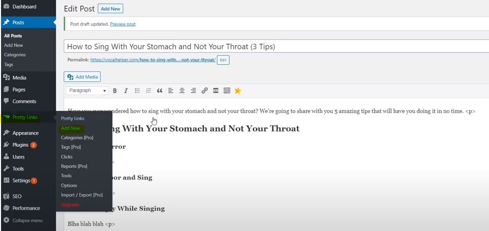 Affiliate Site Tip: Finding Pretty Links