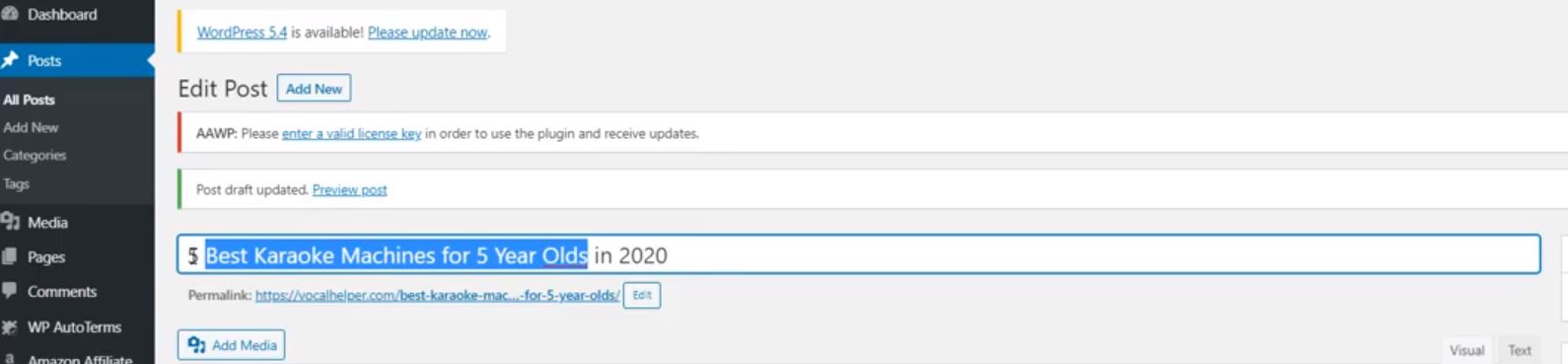 Building an Amazon Affiliate Site: Your Title and Permalink