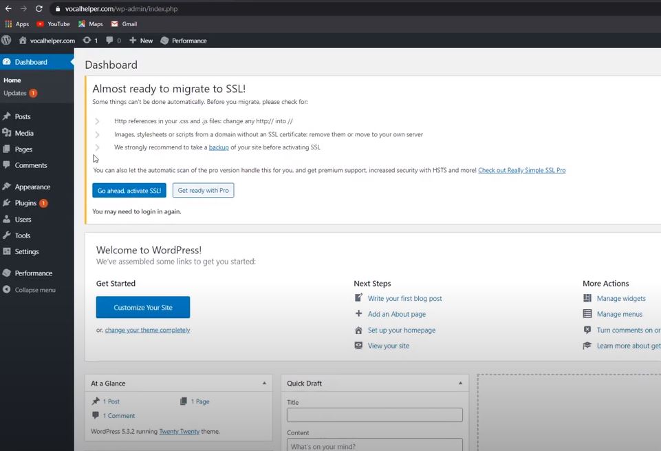 Clickbank Affiliate Site Tip: Your WordPress Dashboard